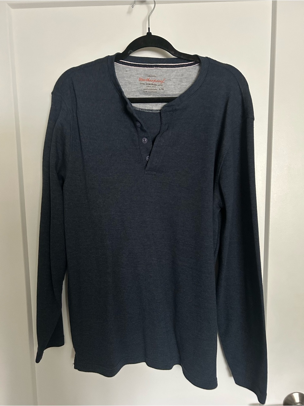 Weatherproof Men's Navy Long-Sleeve Henley Shirt